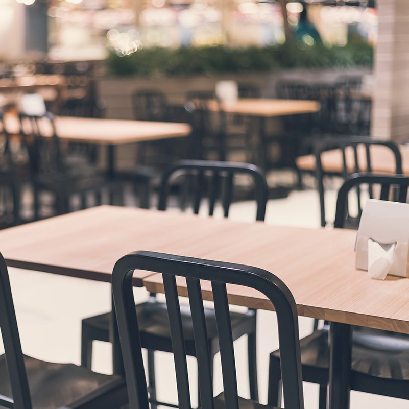 Restaurant indoor tables and chairs