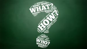 Questions words forming the shape of a question mark. The type of questions that you should use to choose a pest control service. Pest control technician inspecting home exterior for entry point. Call Buggin Out Pest Control- (908) 469-2719 to get rid of pests.