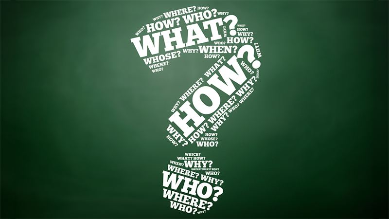 Questions words forming the shape of a question mark. The type of questions that you should use to choose a pest control service. Pest control technician inspecting home exterior for entry point. Call Buggin Out Pest Control- (908) 469-2719 to get rid of pests.
